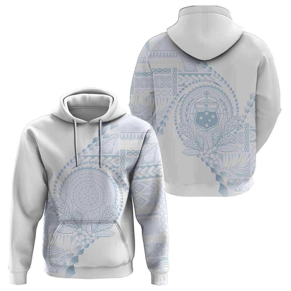 Custom Photo Samoa White Sunday Hoodie Lotu Tamaiti Teuila With Samoan Siapo CTM05 - Polynesian Pride