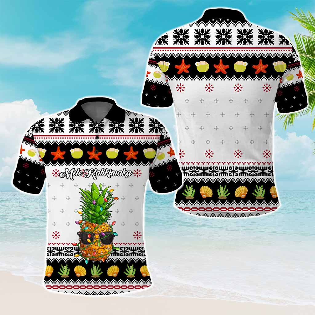 Custom Christmas Hawaii Symbols Polo Shirt Polynesian Tribal Pattern CTM05