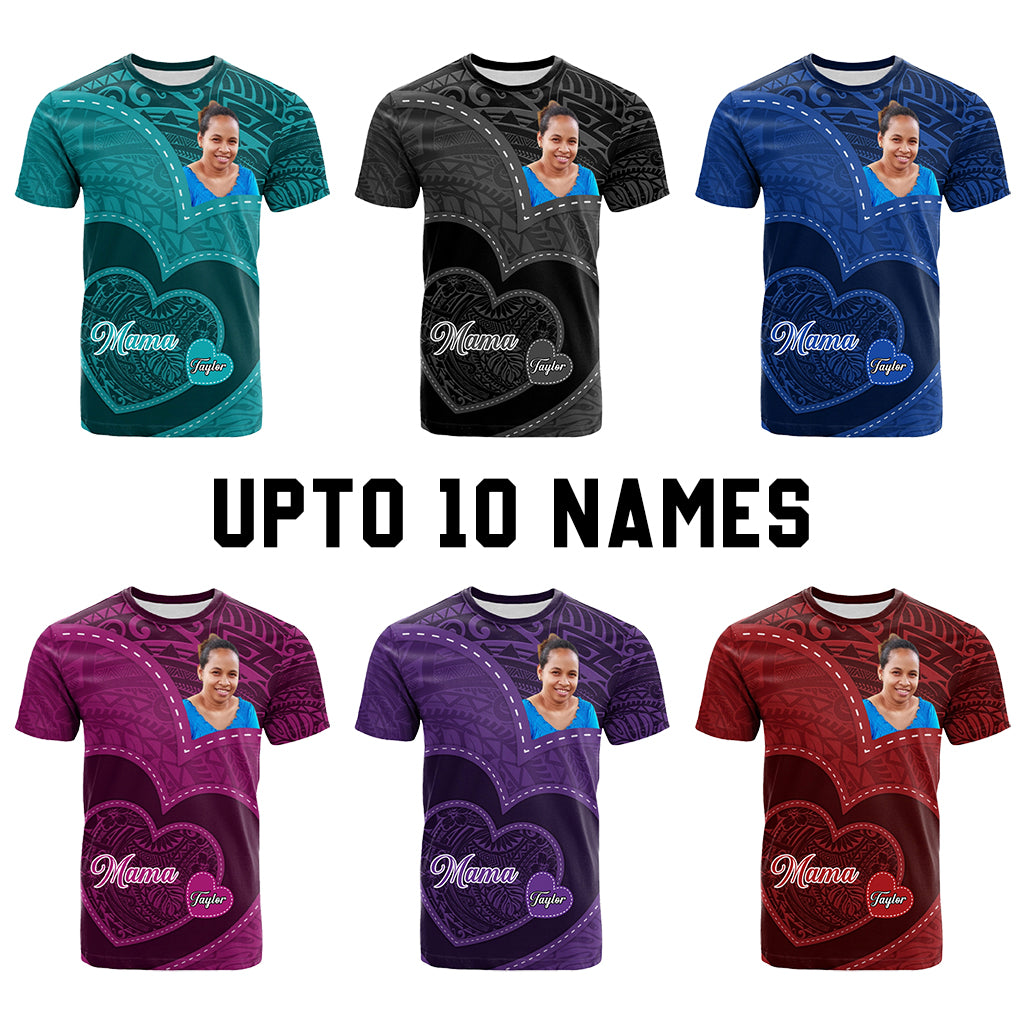 Custom Photo Happy Mother's Day T Shirt Polynesian Pattern CTM05