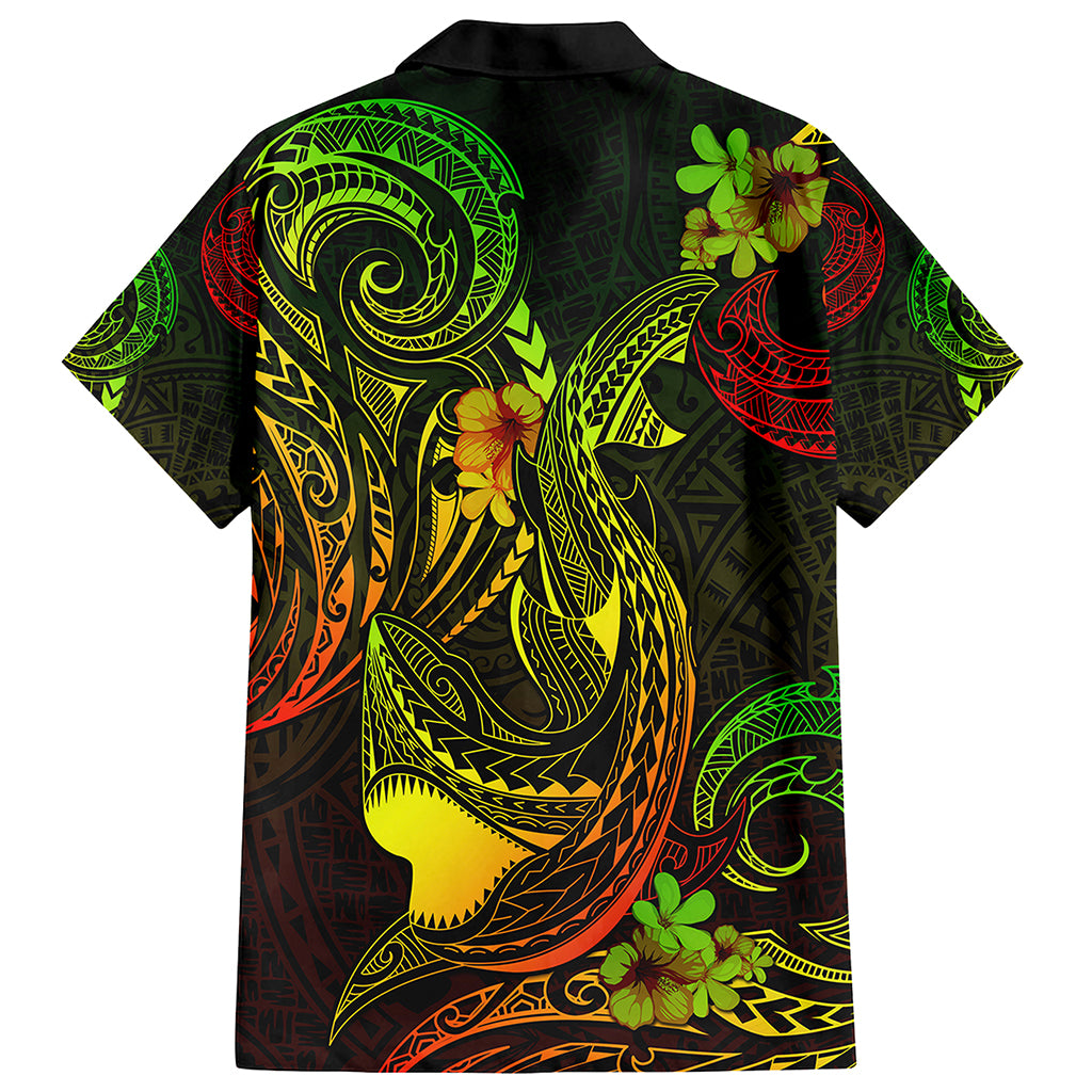 Custom Polynesian Countries Hawaiian Shirt Coat Of Arms Polynesian Tribal Tattoo Shark
