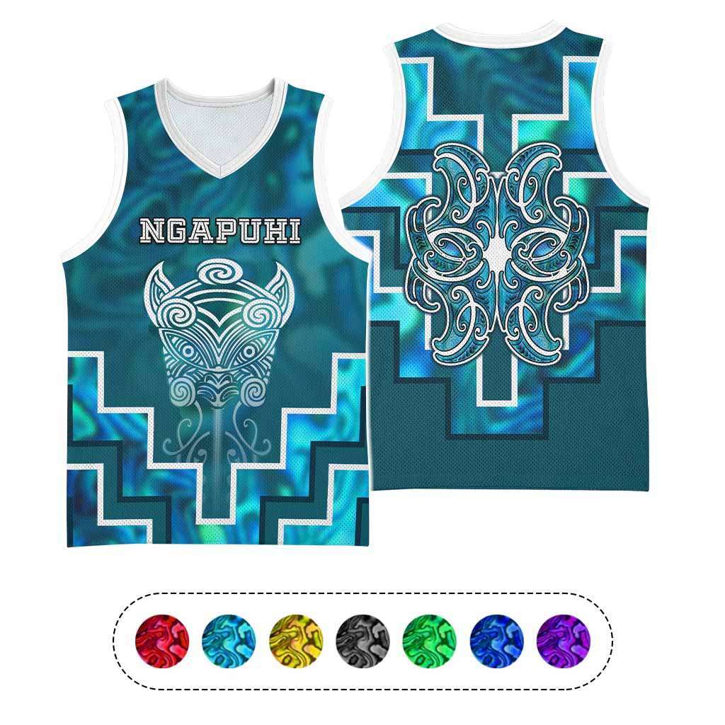 Custom New Zealand Aotearoa Iwi Basketball Jersey Maori Tiki With Poutama Motifs CTM05 Unisex Multicolor - Polynesian Pride
