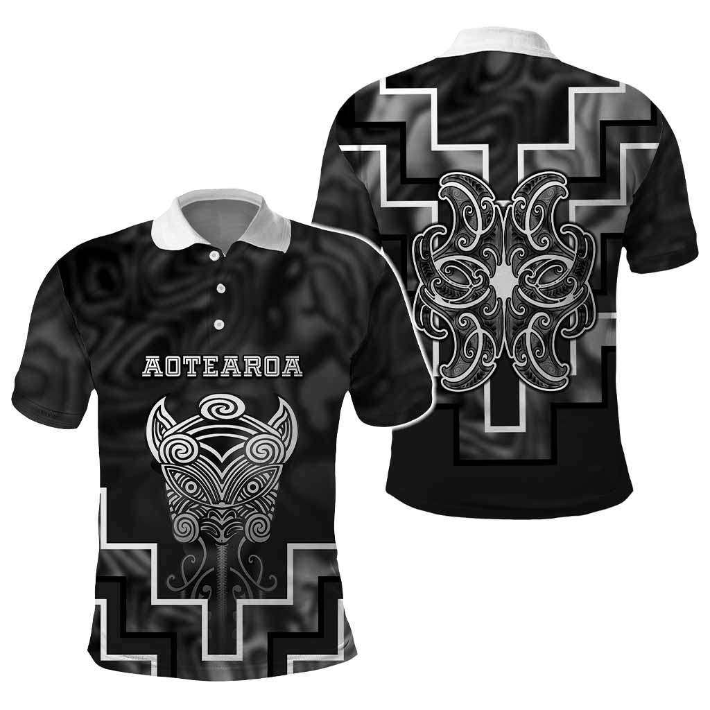 Custom New Zealand Aotearoa Iwi Polo Shirt Maori Tiki With Poutama Motifs CTM05 - Polynesian Pride