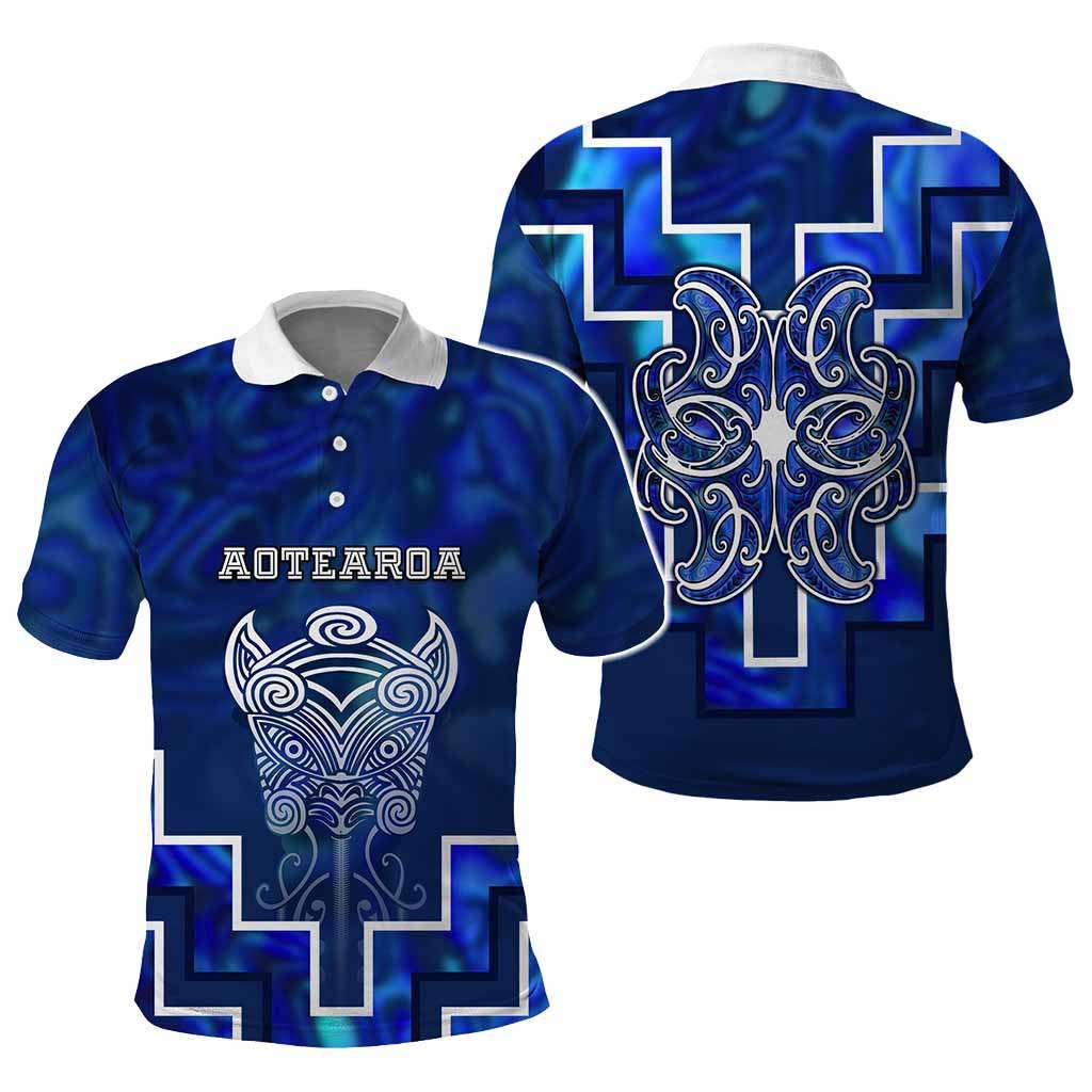 Custom New Zealand Aotearoa Iwi Polo Shirt Maori Tiki With Poutama Motifs CTM05 - Polynesian Pride