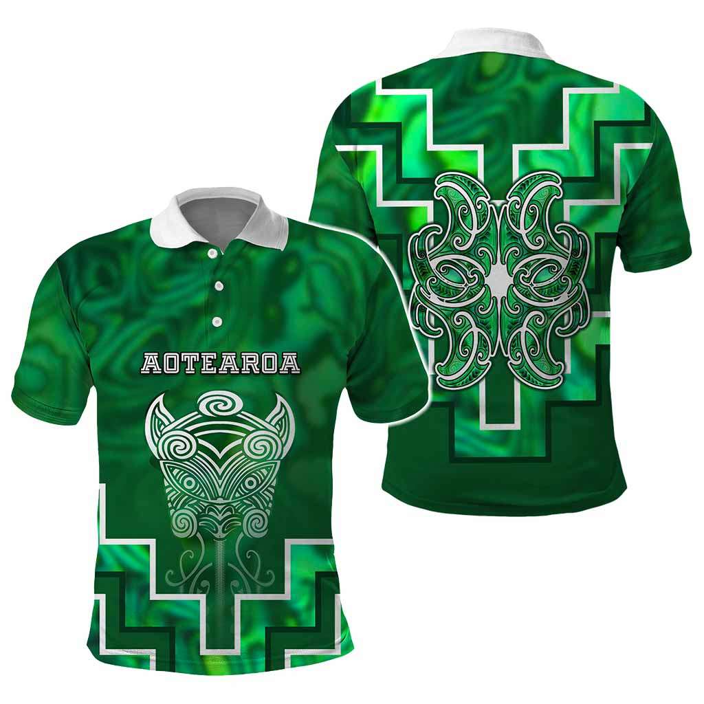 Custom New Zealand Aotearoa Iwi Polo Shirt Maori Tiki With Poutama Motifs CTM05 - Polynesian Pride