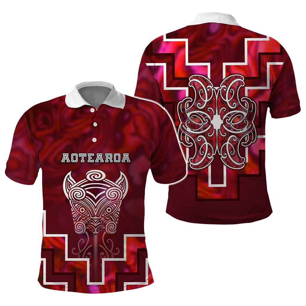 Custom New Zealand Aotearoa Iwi Polo Shirt Maori Tiki With Poutama Motifs CTM05 - Polynesian Pride