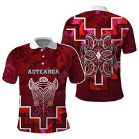 Custom New Zealand Aotearoa Iwi Polo Shirt Maori Tiki With Poutama Motifs CTM05 - Polynesian Pride