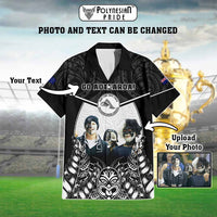Custom Photo New Zealand Fern Rugby Hawaiian Shirt Maori Pattern
