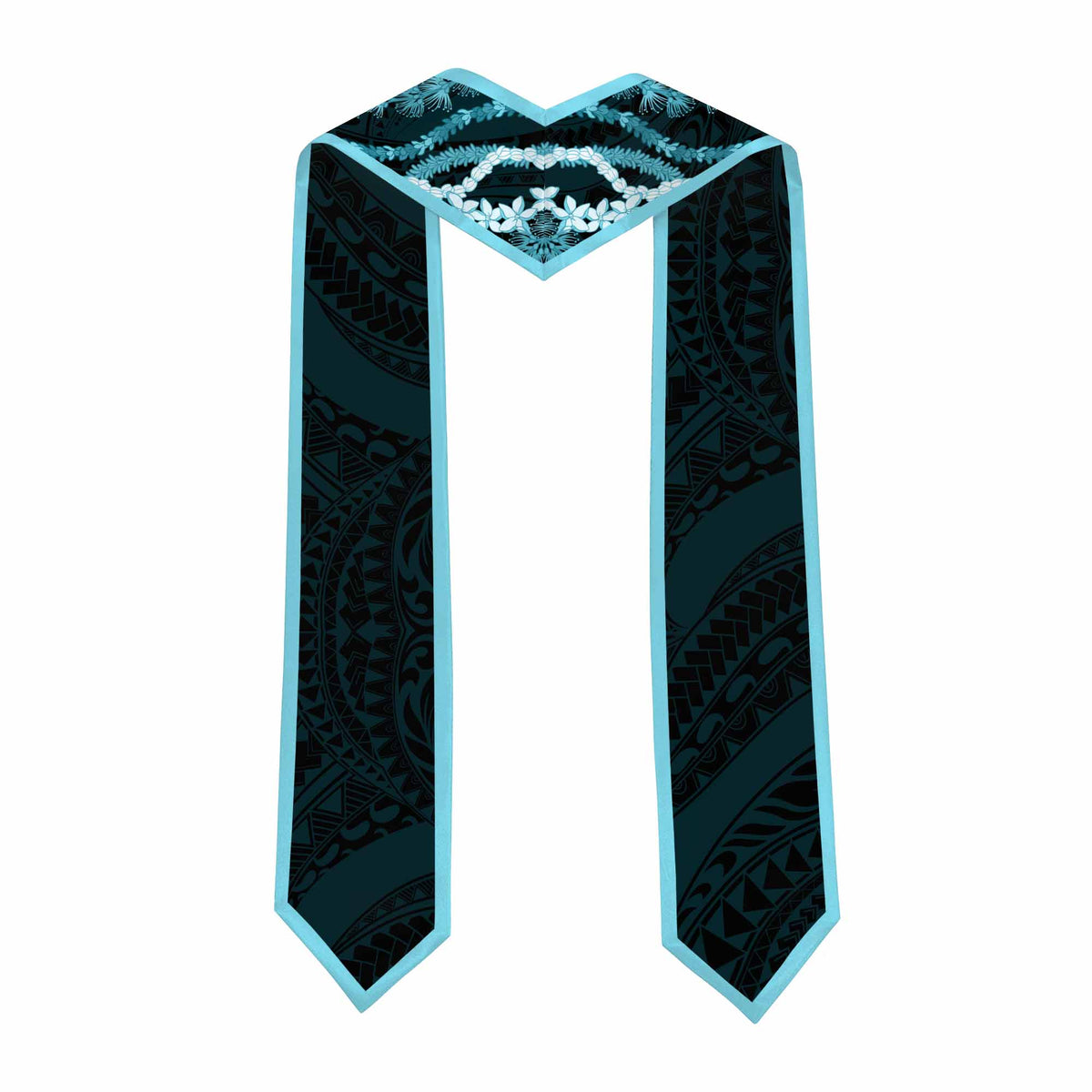 Custom Photo Hawaii Grad Name And Year Graduation Stole Polynesian Pattern With Leis
