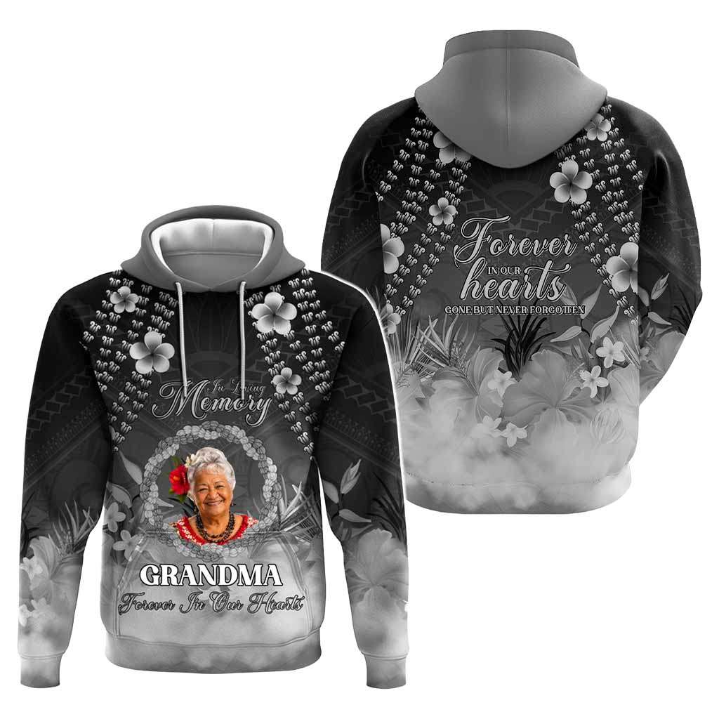 Custom Photo In Loving Memory Memorial Hoodie Hawaiian Lei With Plumeria CTM05
