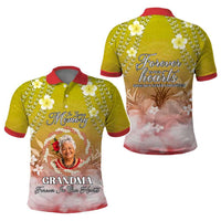 Custom Photo In Loving Memory Memorial Polo Shirt Hawaiian Lei With Plumeria CTM05