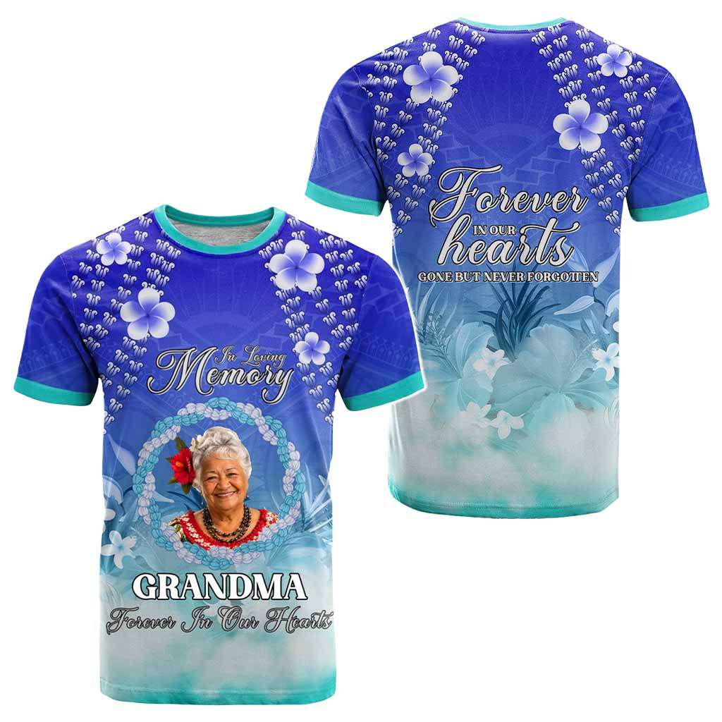 Custom Photo In Loving Memory Memorial T shirt Hawaiian Lei With Plumeria CTM05