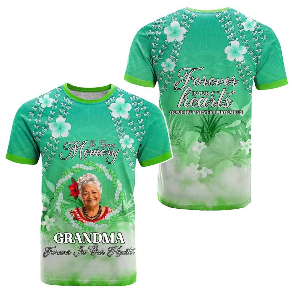 Custom Photo In Loving Memory Memorial T shirt Hawaiian Lei With Plumeria CTM05