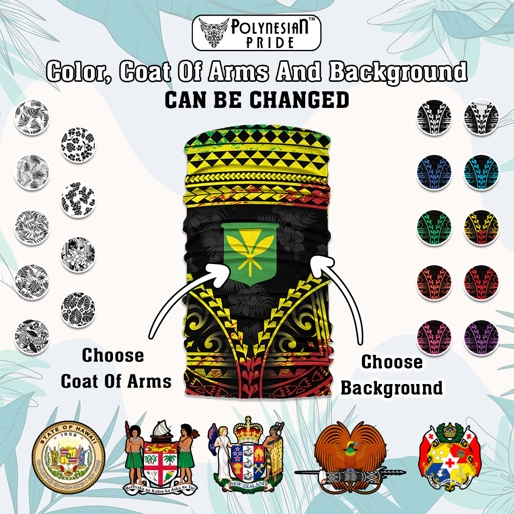 Custom Polynesia Neck Gaiter Coat Of Arms Polynesian Tribal Pattern CTM05