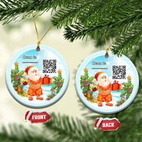 Custom Photo QR Code Polynesia Christmas Ceramic Ornament