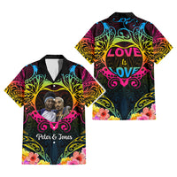 Custom Photo Happy Pansexual Pride Day Hawaiian Shirt Love Is Love Polynesian Style