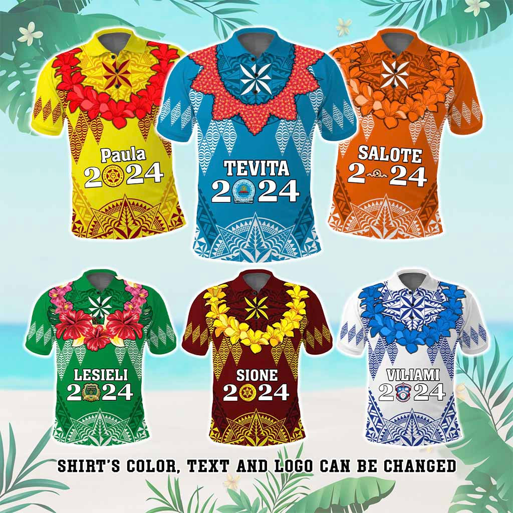 Custom Tonga School Graduation Polo Shirt Tongan Ngatu Pattern With Graduation Wreath