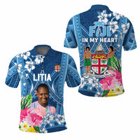 Custom Photo Love Fiji Polo Shirt Fiji In My Heart Tapa Pattern CTM05