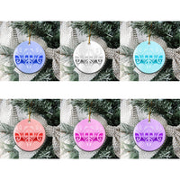 Custom New Zealand Christmas Maori Moko Kauae Ceramic Ornament