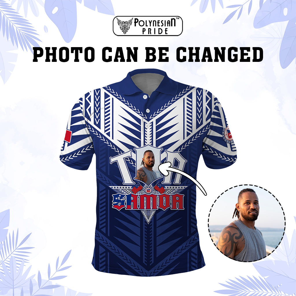 Custom Photo Toa Samoa Rugby Polo Shirt Samoan Pride With Tribal Pattern