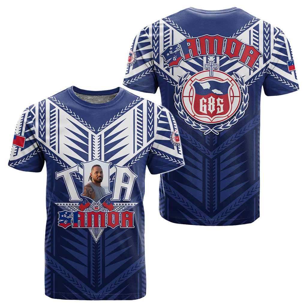 Custom Photo Toa Samoa Rugby T shirt Samoan Pride With Tribal Pattern