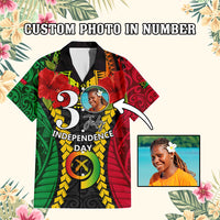 Custom Photo Vanuatu Independence Day Hawaiian Shirt Pig Tusk Polynesian Pattern