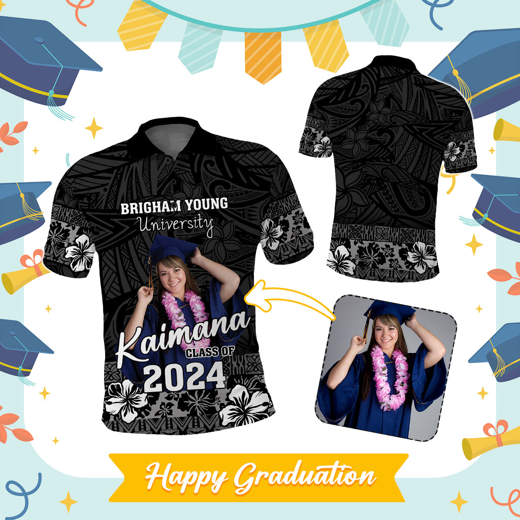 Custom Photo Graduation Ceremony Polo Shirt Graduate Congratulations Polynesian Pattern CTM05 Multicolor - Polynesian Pride