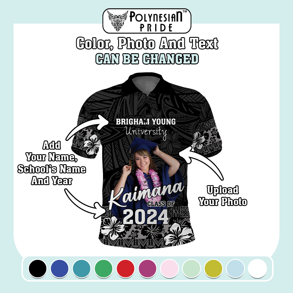 Custom Photo Graduation Ceremony Polo Shirt Graduate Congratulations Polynesian Pattern CTM05 - Polynesian Pride