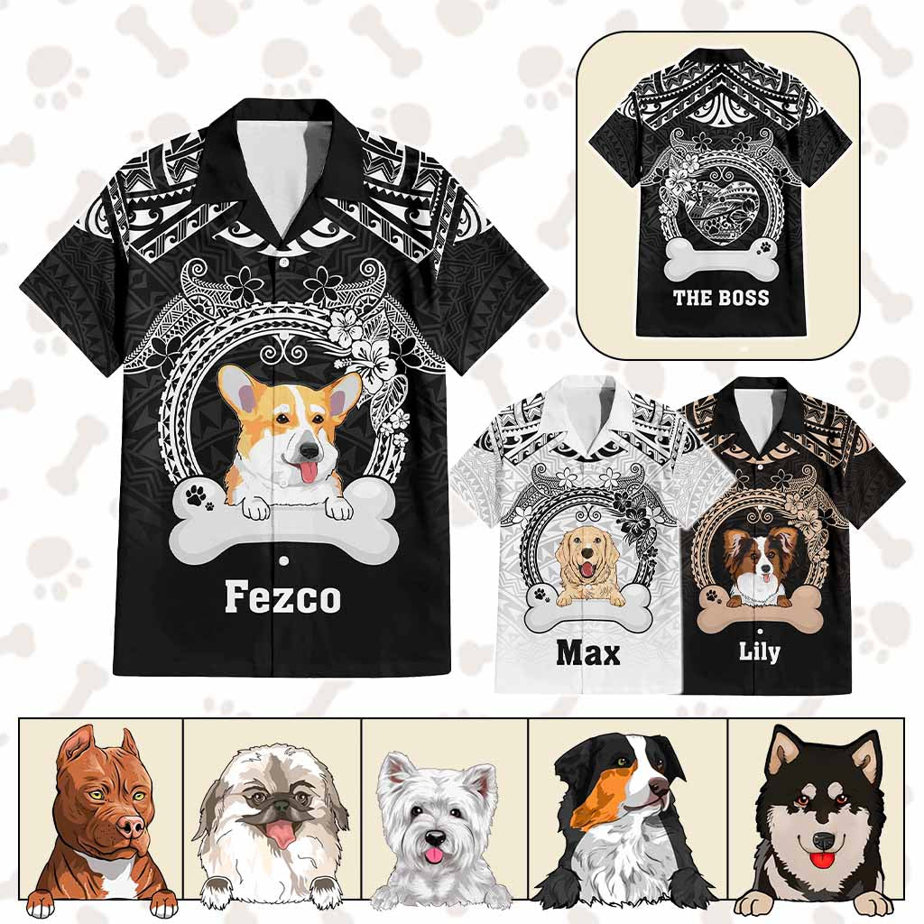Custom Dog Hawaiian Shirt With Polynesian Pattern