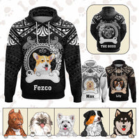 Custom Dog Hoodie With Polynesian Pattern