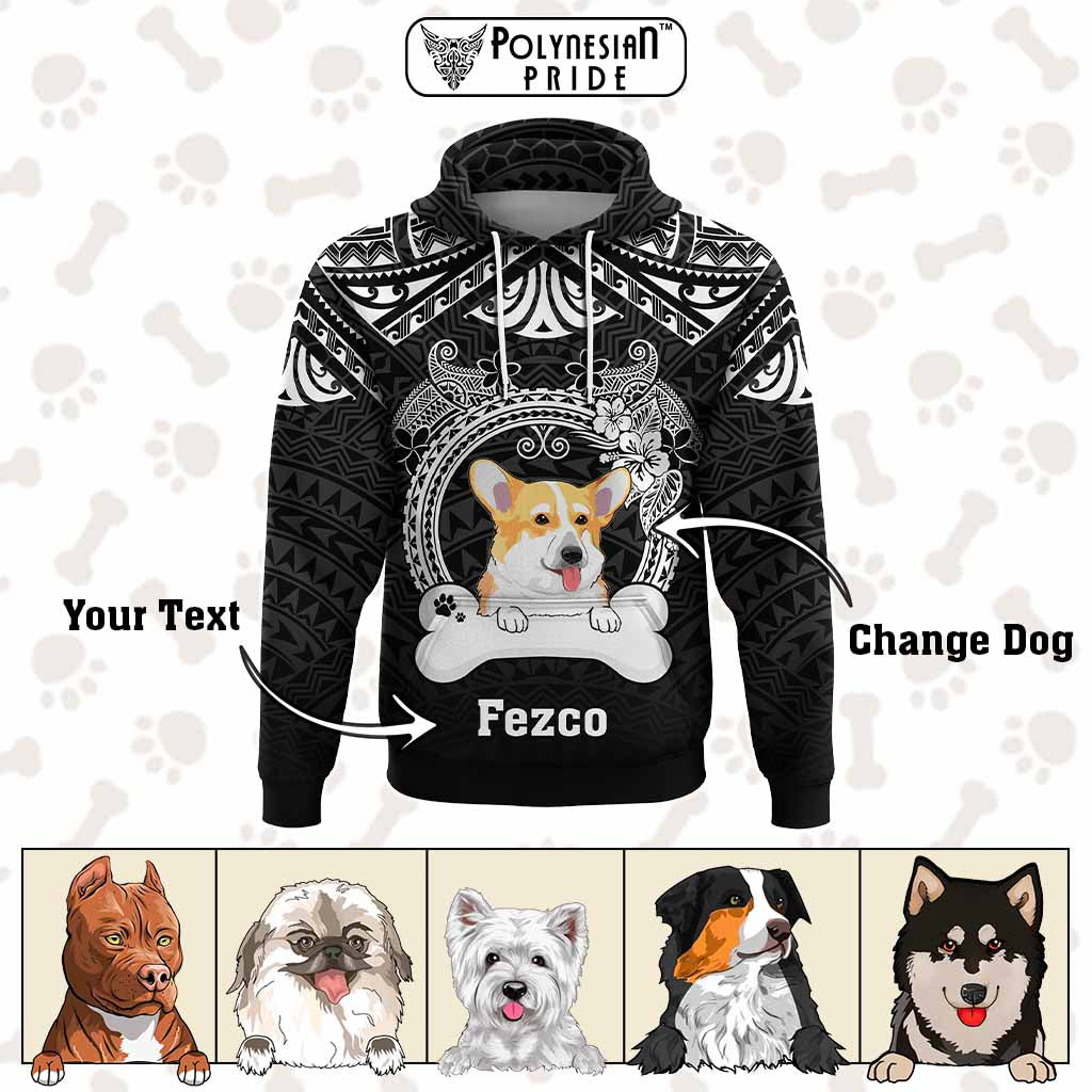 Custom Dog Hoodie With Polynesian Pattern