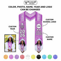 Custom Photo Hawaii Grad Name And Year Graduation Stole With Hawaiian Leis