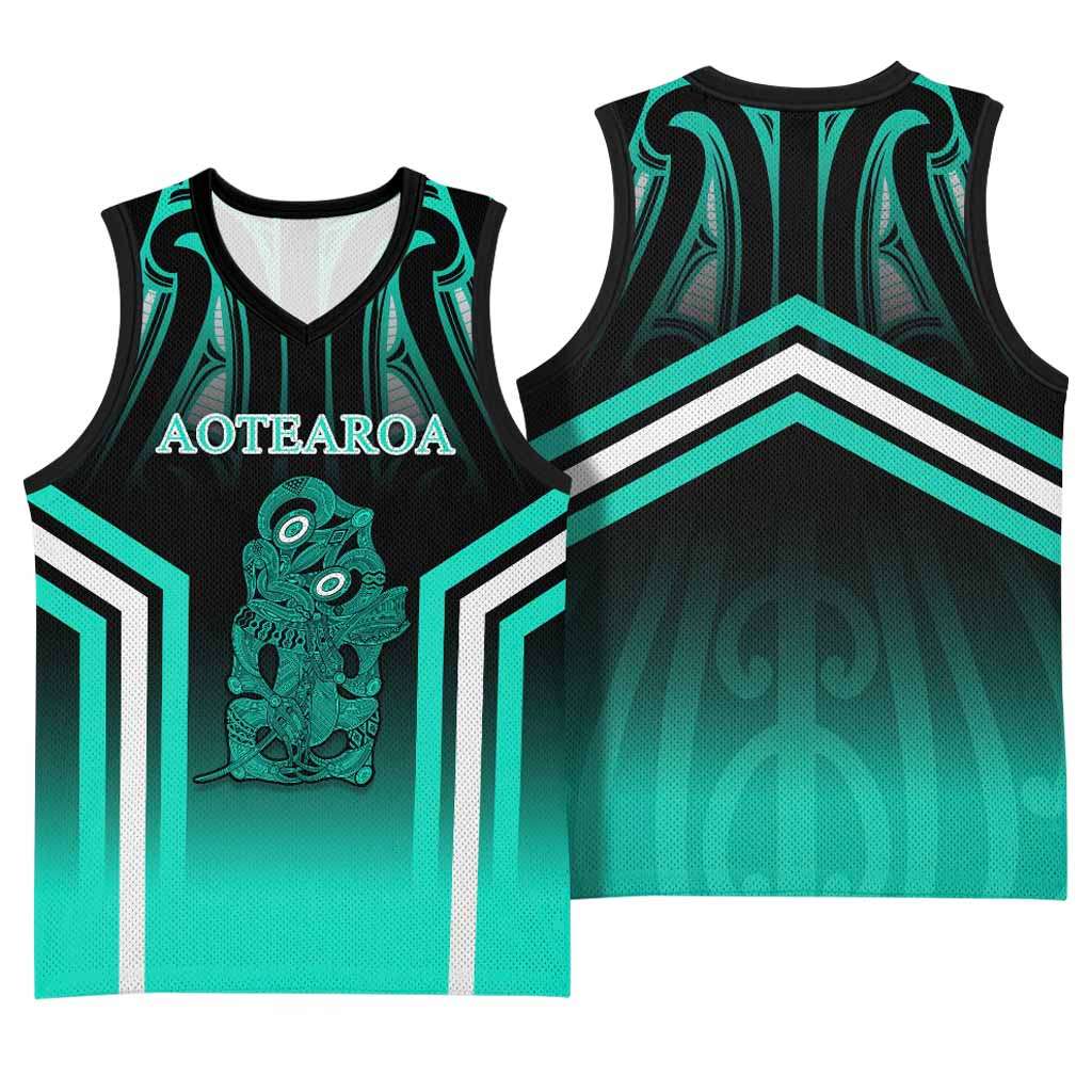 New Zealand Aotearoa Iwi Personalised Text Basketball Jersey Maori Hei Tiki Special Style CTM05 - Polynesian Pride