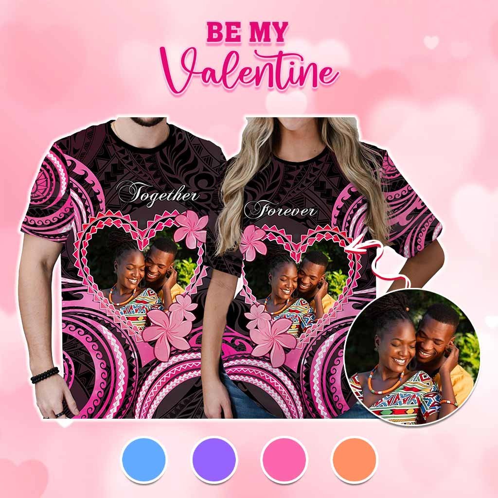 Custom Photo Polynesian Couple Valentine Day T shirt I LOVE YOU FOREVER CTM05 Multicolor - Polynesian Pride