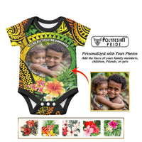 Custom Photo Polynesian Tribal Baby Onesie with Tropical Flower CTM09 - Polynesian Pride