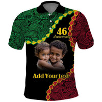 Vanuatu Independence Anniversary Custom Photo Personalized Polo Shirt Long God Yumi Stanap