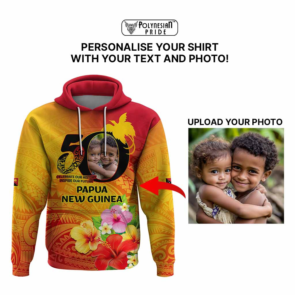 Custom Photo Papua New Guinea 50th Years Hoodie Hapi De bilong Indipendens Papua Niugini