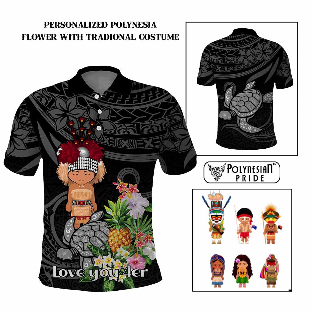 Custom Polynesian Traditional Costume Polo Shirt Tropical Flower