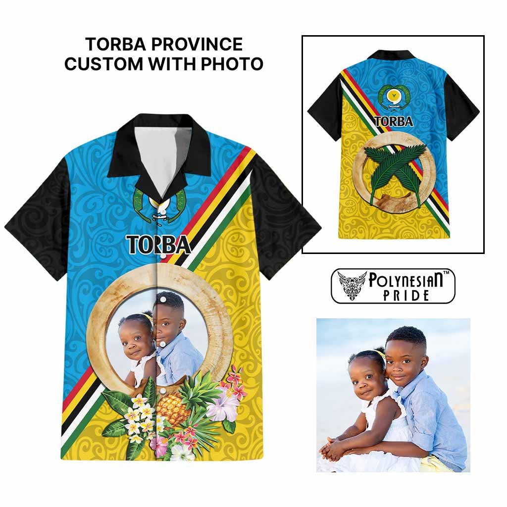Torba Province Custom Hawaiian Shirt With Photo Vanuatuan Boar's Tusk Flag Multicolored