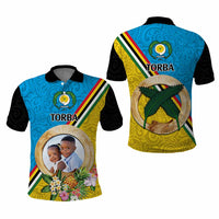 Torba Province Custom Polo Shirt With Photo Vanuatuan Boar's Tusk Flag Multicolored