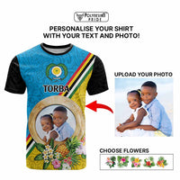 Torba Province Custom T Shirt With Photo Vanuatuan Boar's Tusk Flag Multicolored