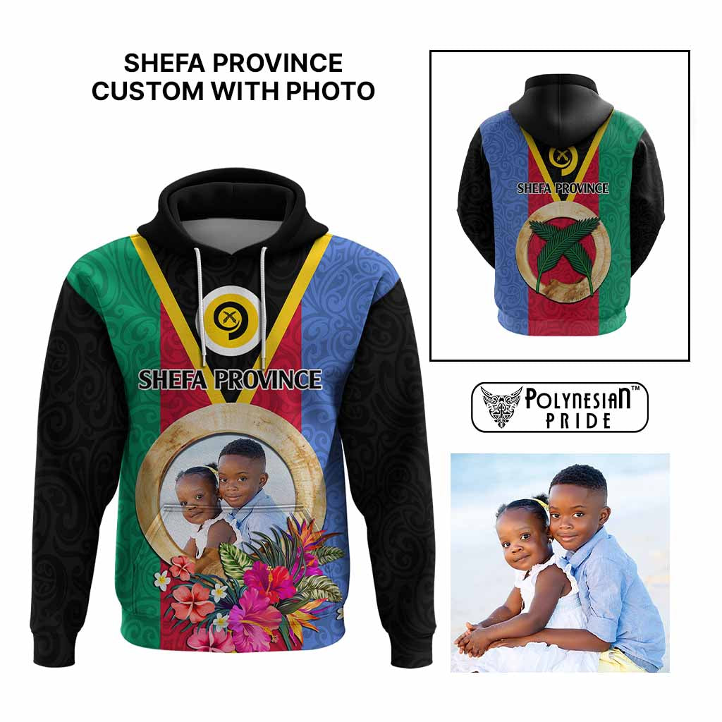 Shefa Province Custom Hoodie With Photo Vanuatuan Boar's Tusk Flag Multicolored