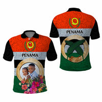 Penama Province Custom Polo Shirt With Photo Vanuatuan Boar's Tusk Flag Multicolored