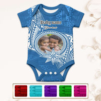 Custom Photo Tonga Polynesian Ngatu Tribal Baby Onesie CTM09 Multicolor - Polynesian Pride