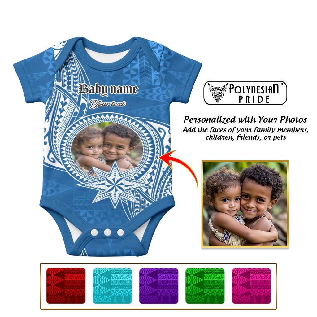 Custom Photo Tonga Polynesian Ngatu Tribal Baby Onesie CTM09 - Polynesian Pride