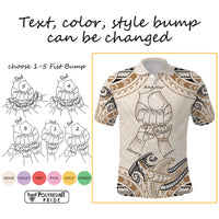 Custom Fist Bump Father's Day Sign Polo Shirt Polynesian Shark Tribal Tattoo