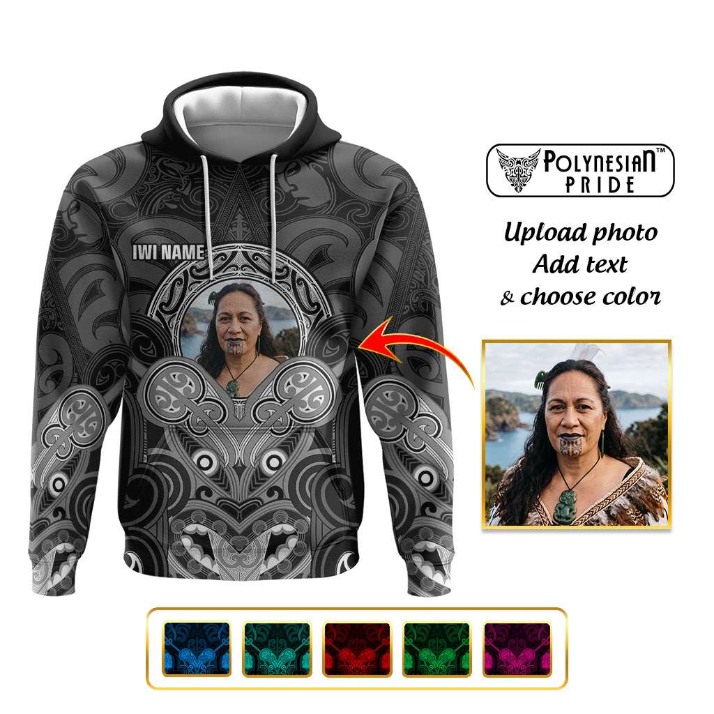 Personalised Aotearoa Iwi Photo Name Hoodie Maori Tribal Ethnic Inspired Tradition