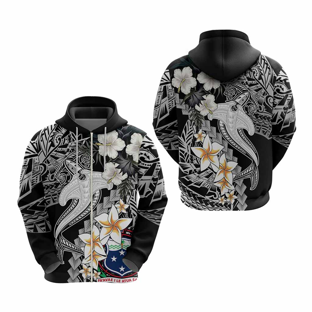 Custom Hawaii Tropical Hoodie Hammerhead Shark and Coat of Arm Polynesian Island
