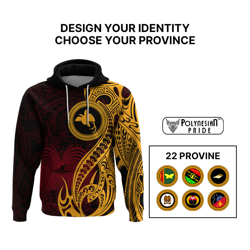 Custom Provinces of Papua New Guinea Hoodie Bird of Paradise Polynesian Tribal CTM09 Pullover Hoodie Multicolor - Polynesian Pride