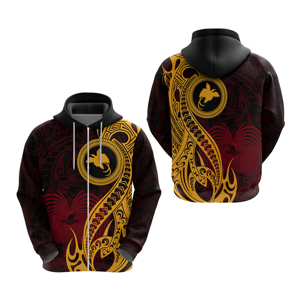 Custom Provinces of Papua New Guinea Hoodie Bird of Paradise Polynesian Tribal CTM09 Zip Hoodie Multicolor - Polynesian Pride