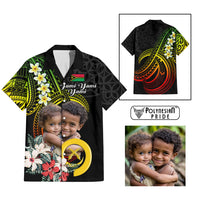 Custom Photo Vanuatu Provinces Hawaiian Shirt Vanuatuan Pig Tusk and Pacific Beauty Flower